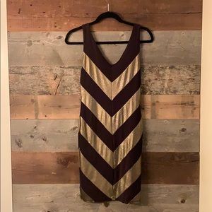 Alice + Olivia Gold and Black Cocktail Dress